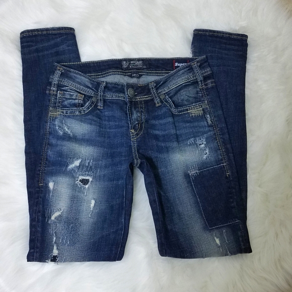 Silver Aiko Skinny Jeans - Picture 1 of 12